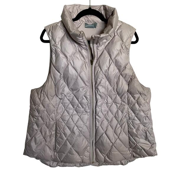 Athleta Vest Down Puffer Full Zip Dusty Light Pink Sheen FLAW  Plus Size 1X - Picture 1 of 6